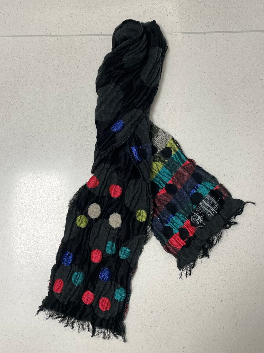 컬러 도트 플리츠 스카프 상품이미지1