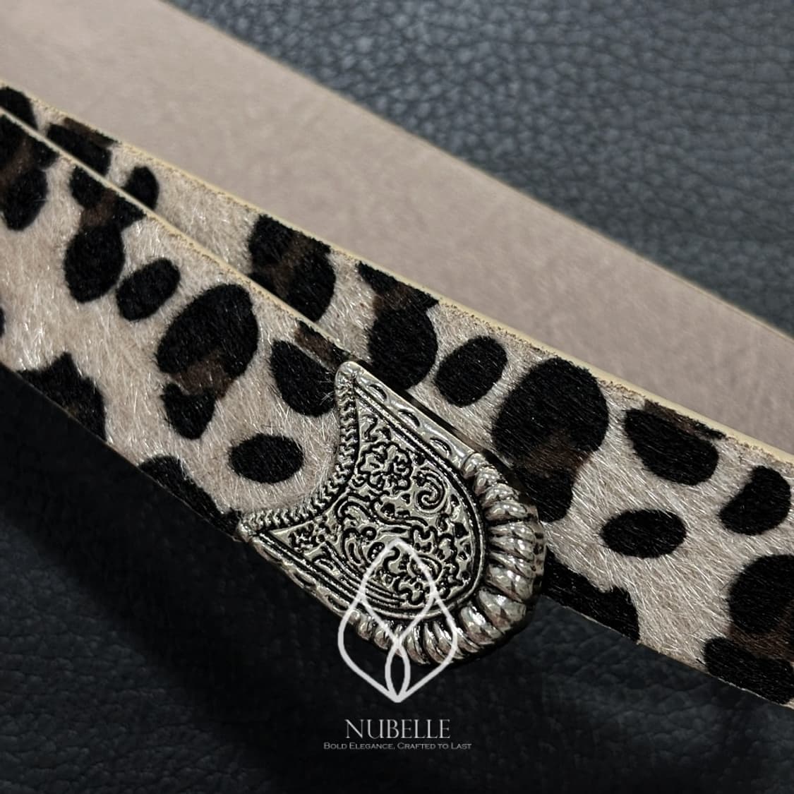 🌗 Leopard western belt / 호피 송치털 웨스턴 벨트 상품이미지5