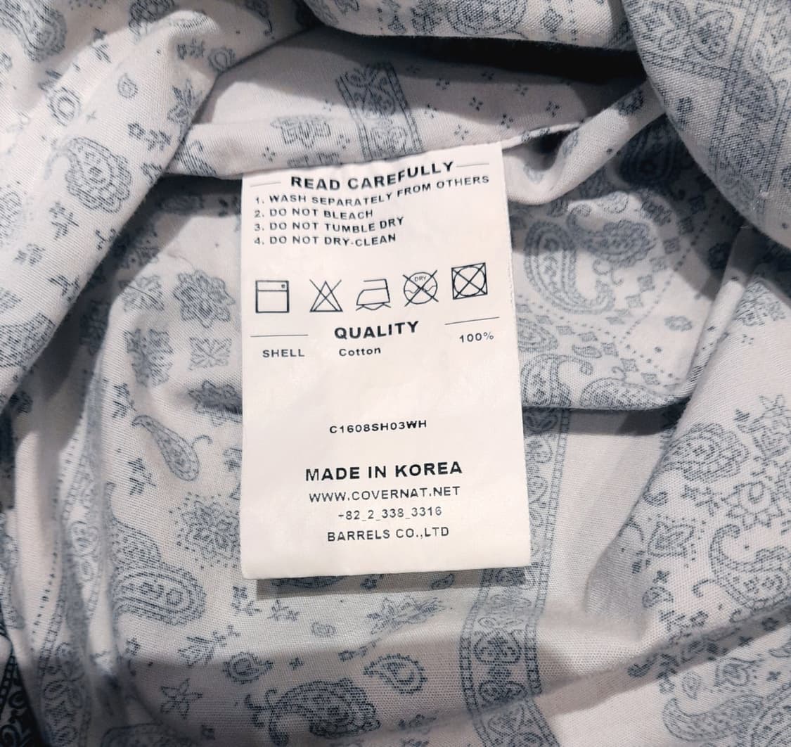 💥커버낫 페이즐리 하프 셔츠 (M) 
 상품이미지9