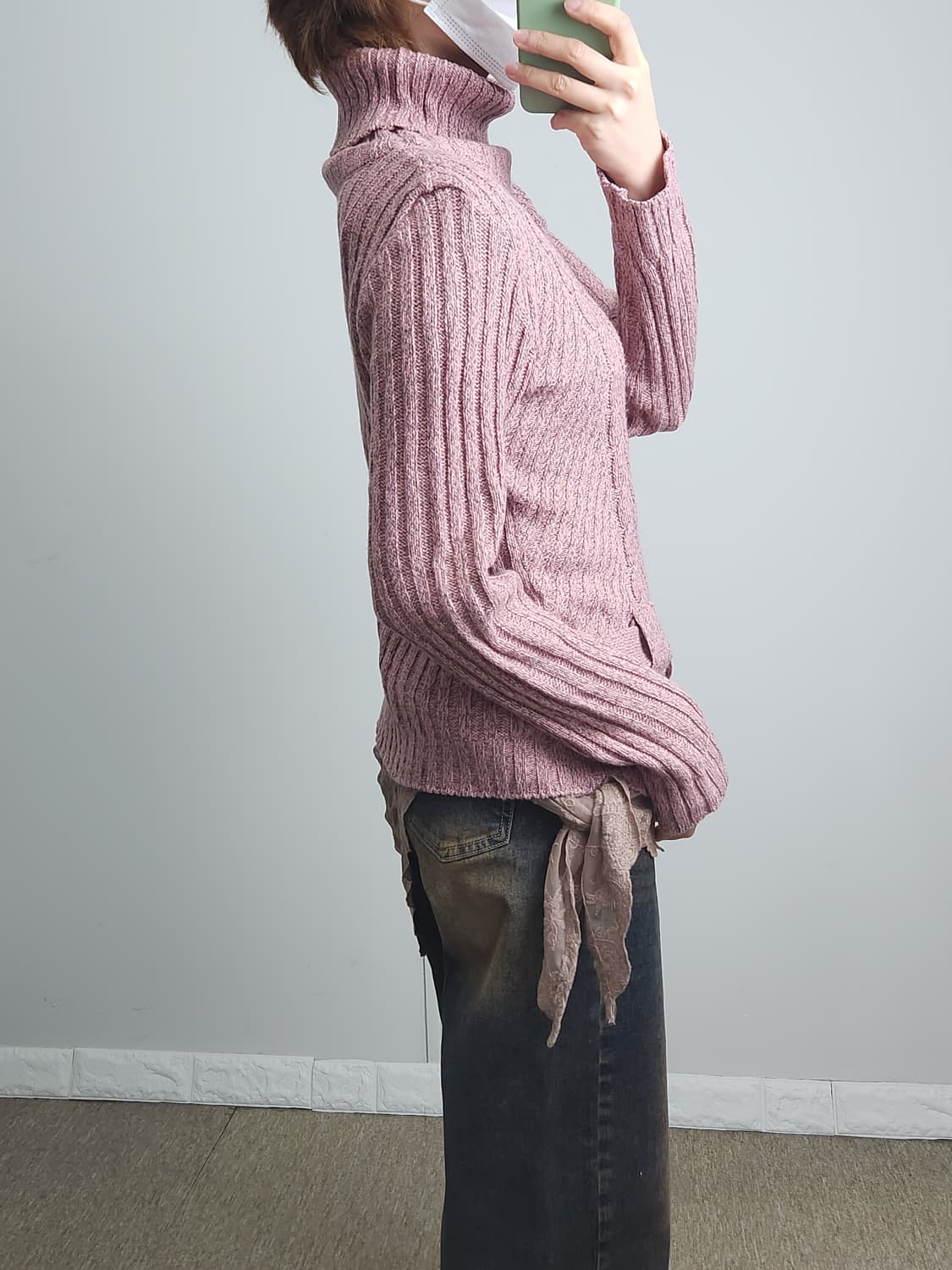 꼬임 벨티드 니트 상품이미지3