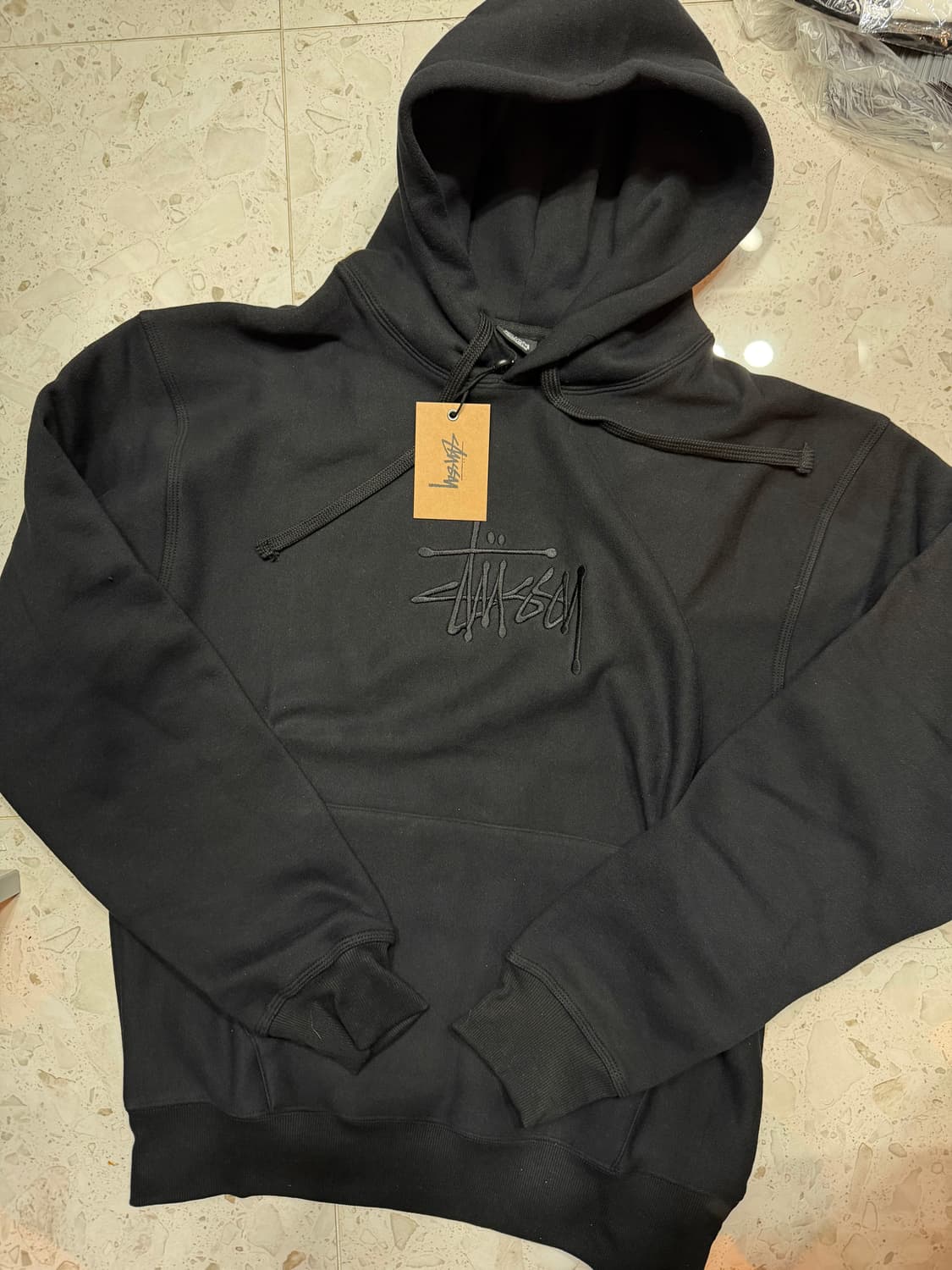 스투시(Stüssy) 베이직 풀오버 후디 블랙 M / 새상품 상품이미지1