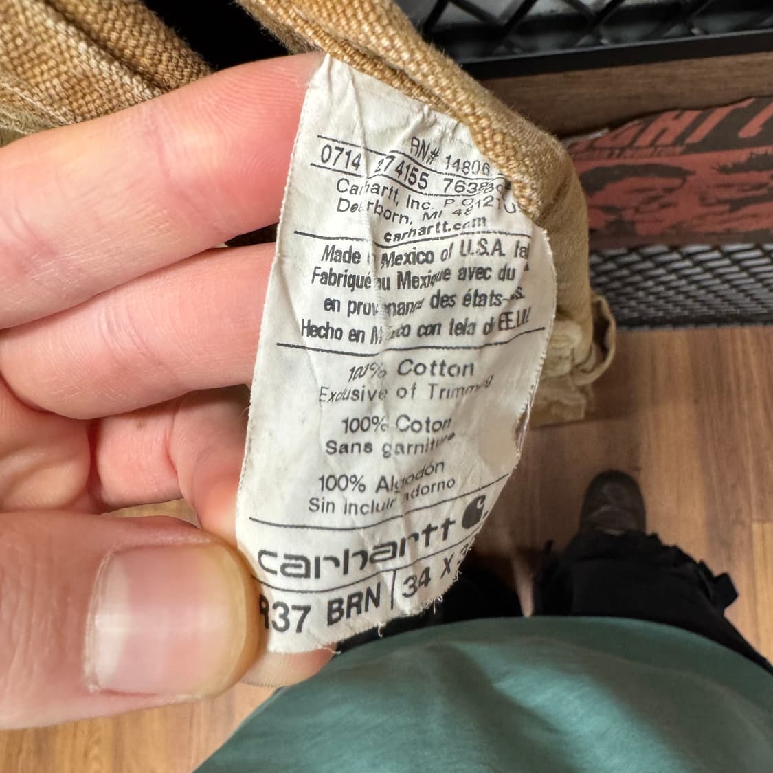 칼하트 오리지널 워크웨어 오버롤 멜빵 밑단 지퍼 포인트 브라운 상품이미지6