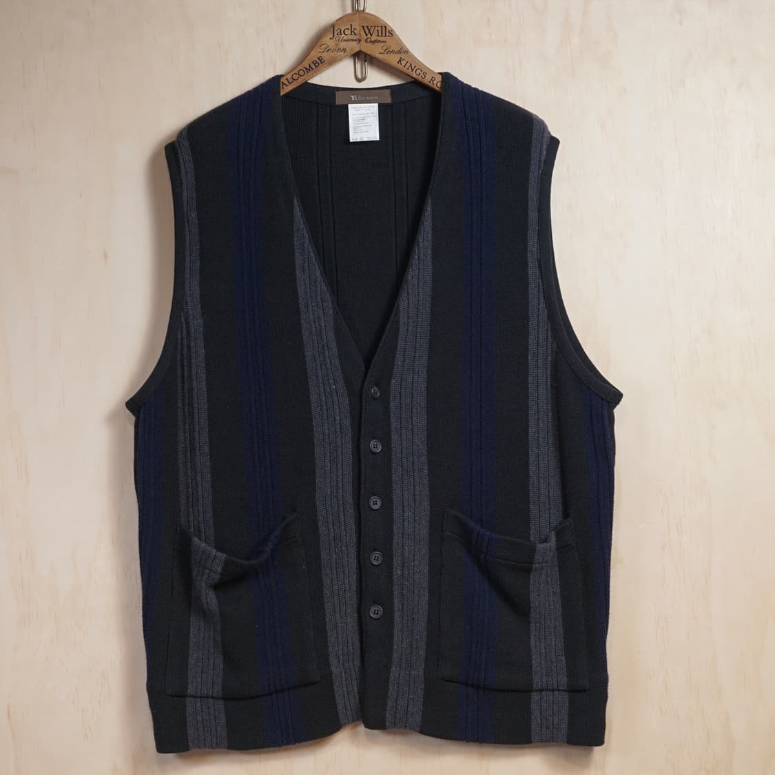 요지야마모토 스트라이프 베스트 상품이미지1