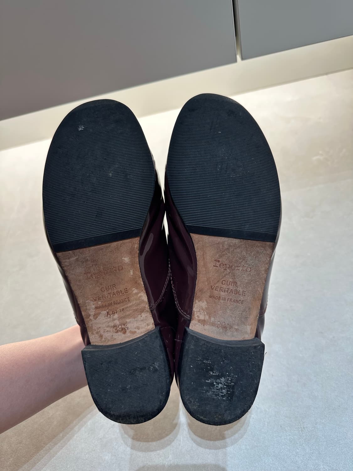 레페토 에나멜 옥스포드 슈즈 (버건디 / 박스, 더스트 포함) 상품이미지5