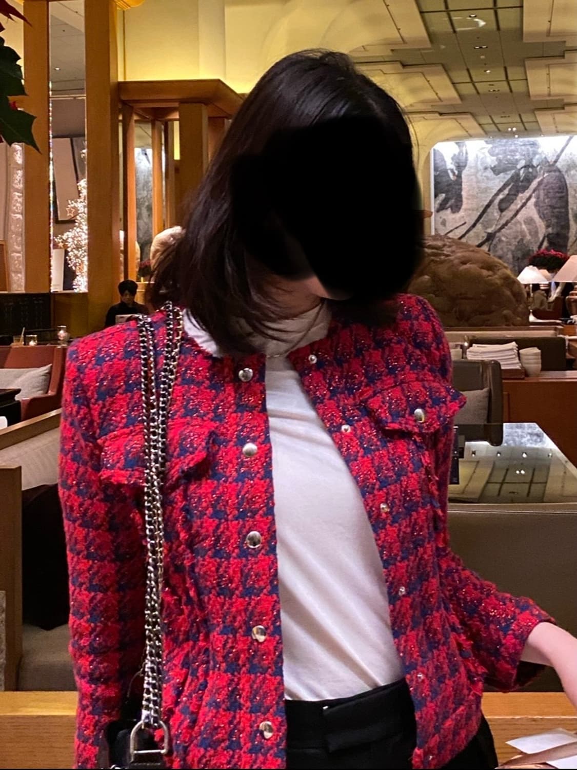 이로(Iro) 레드 트위드 자켓 상품이미지1