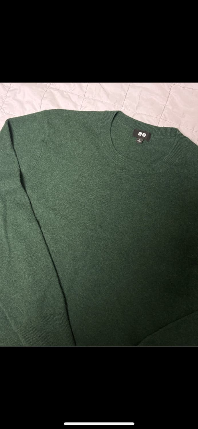 (원가 129000원 반값판매) 유니클로 캐시미어100% 니트 그린컬러  상품이미지4