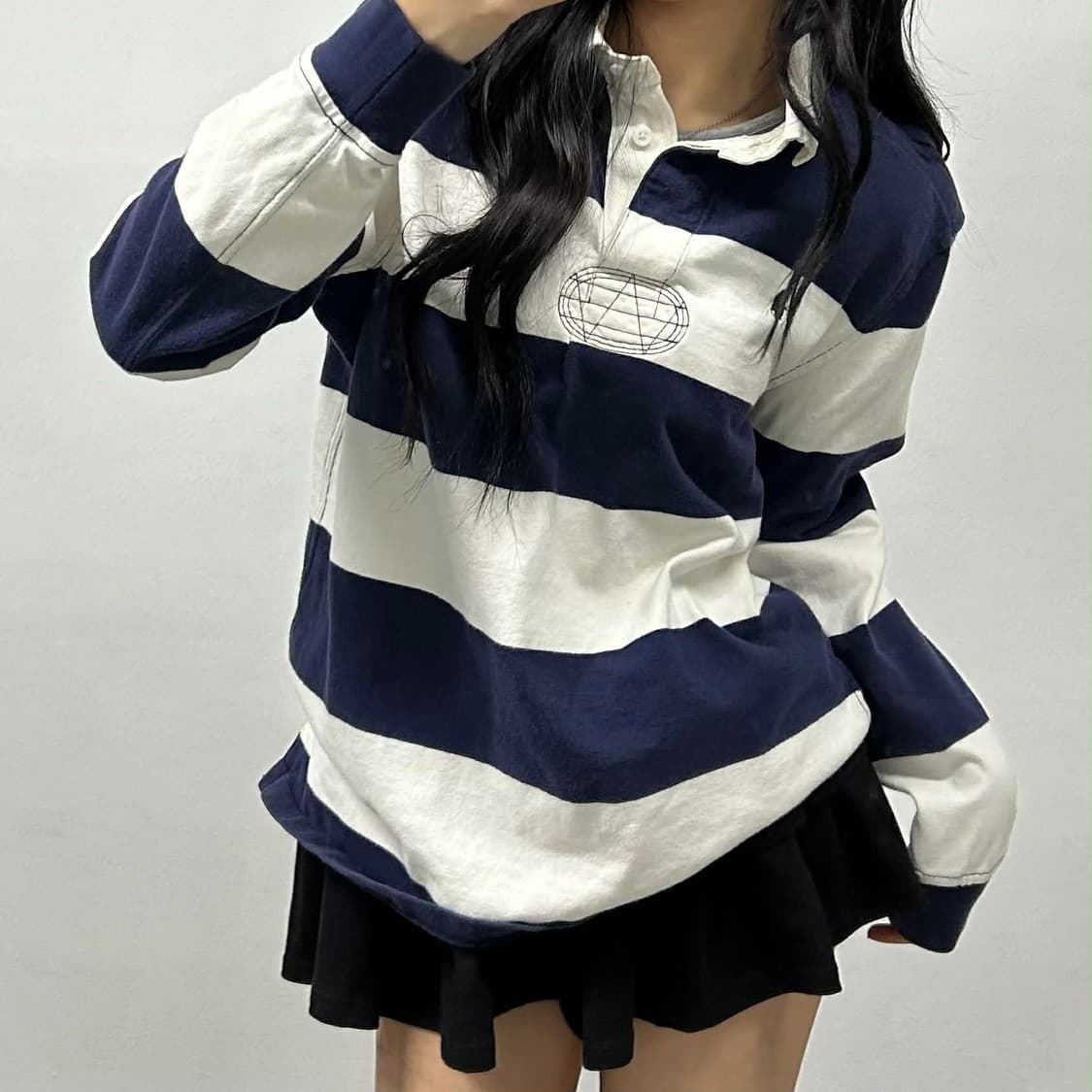 폴로 랄프로렌 스트라이프 시그니처 럭비셔츠(L) 상품이미지1