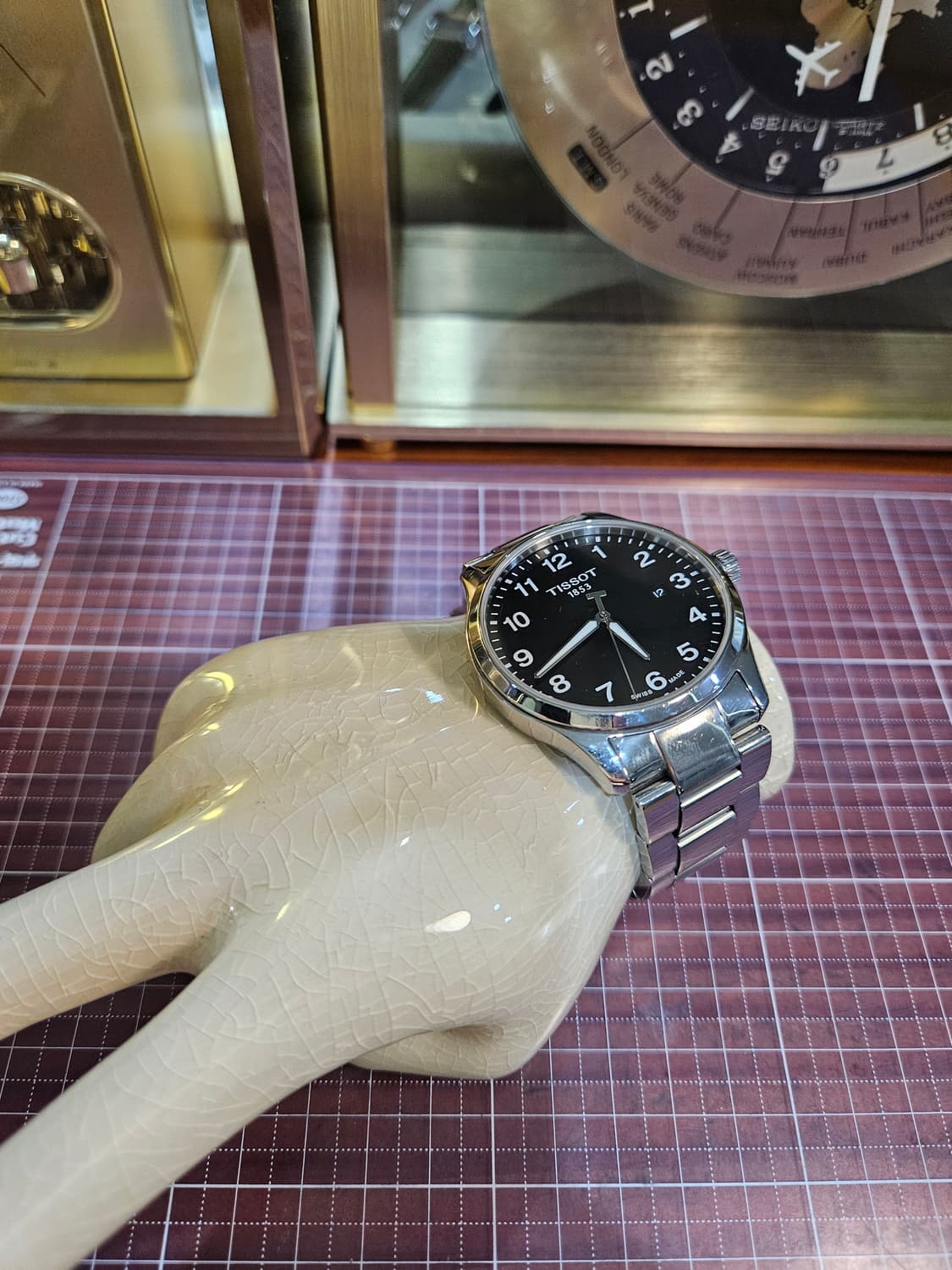 티쏘 젠트 xl  블랙 다이얼 데이트 메탈 시계 상품이미지2