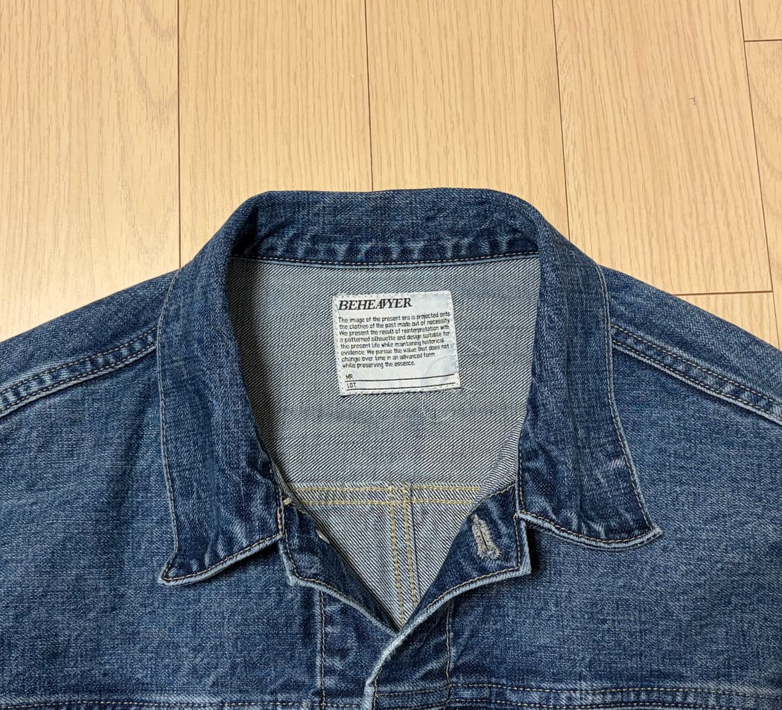 비헤비어 타입원 청자켓 type 1 워시드 블루 3사이즈 상품이미지2