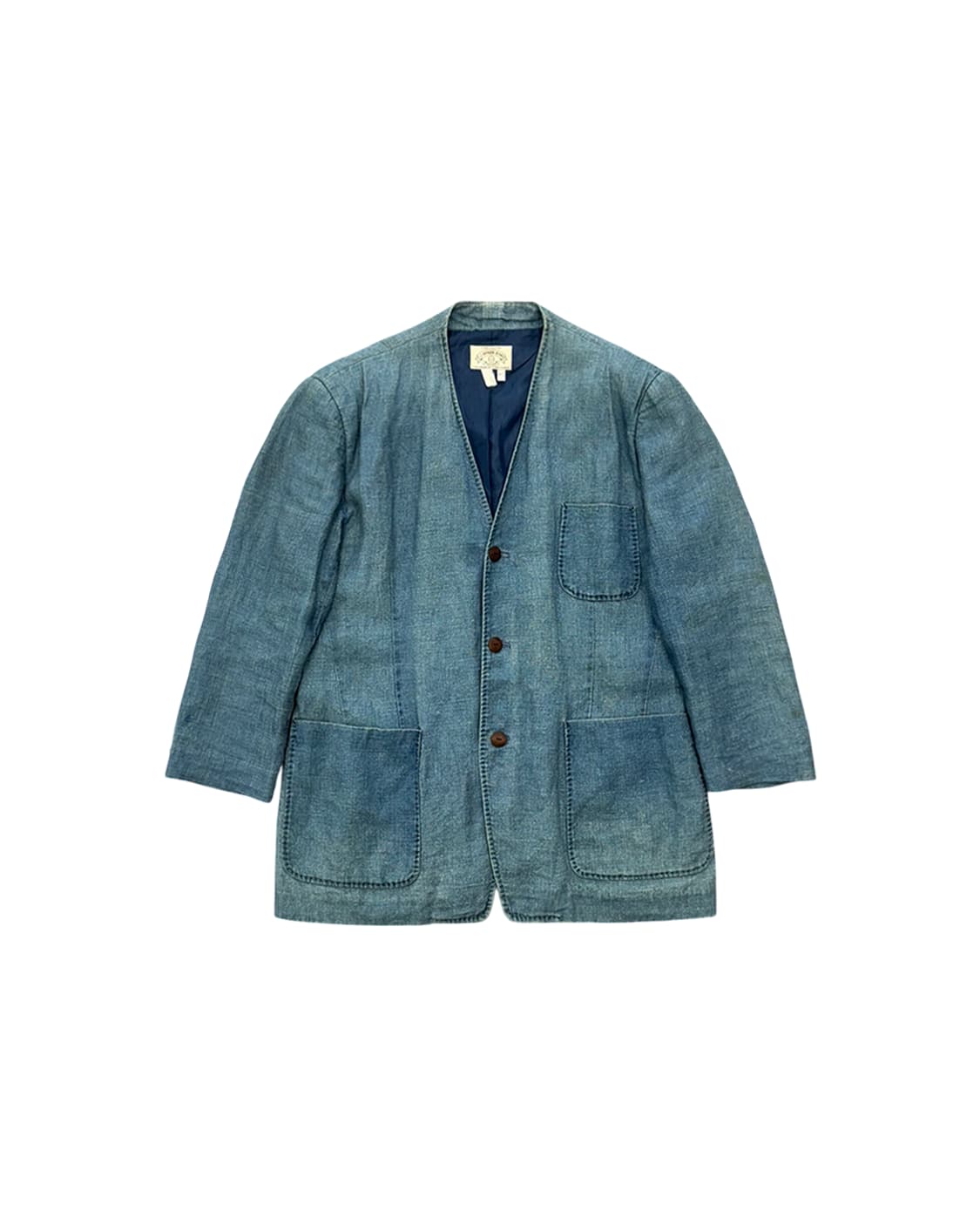 아르마니 진 90s 린넨 자켓 블루 상품이미지4
