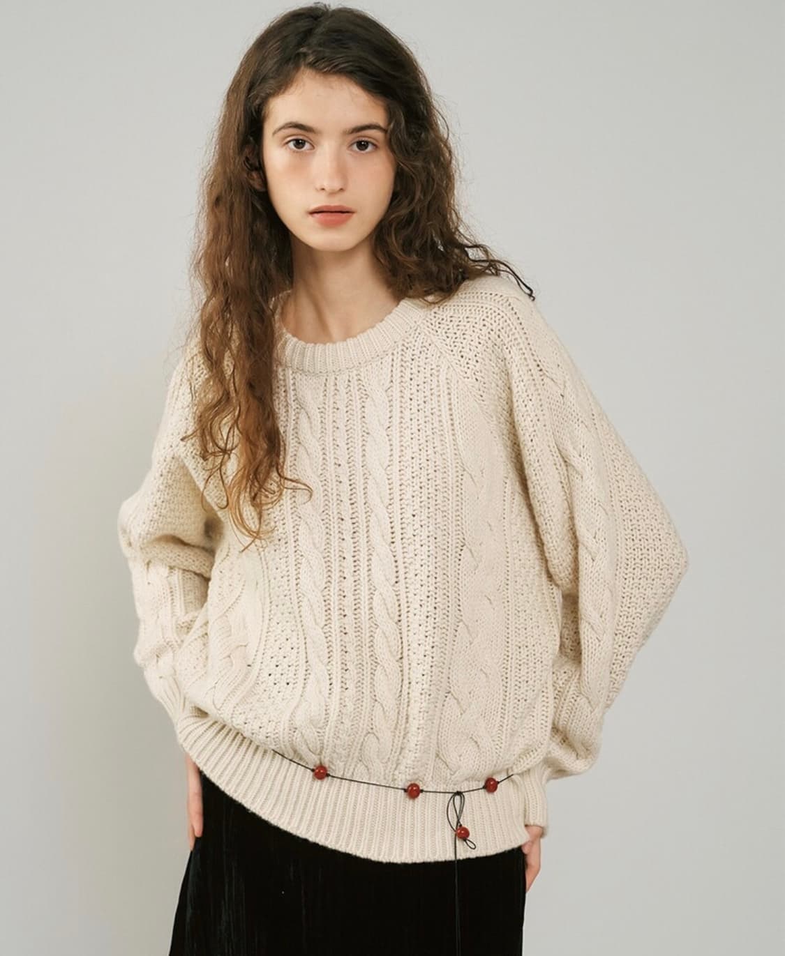 언에디트 소피아 케이블 니트 아이보리 상품이미지2