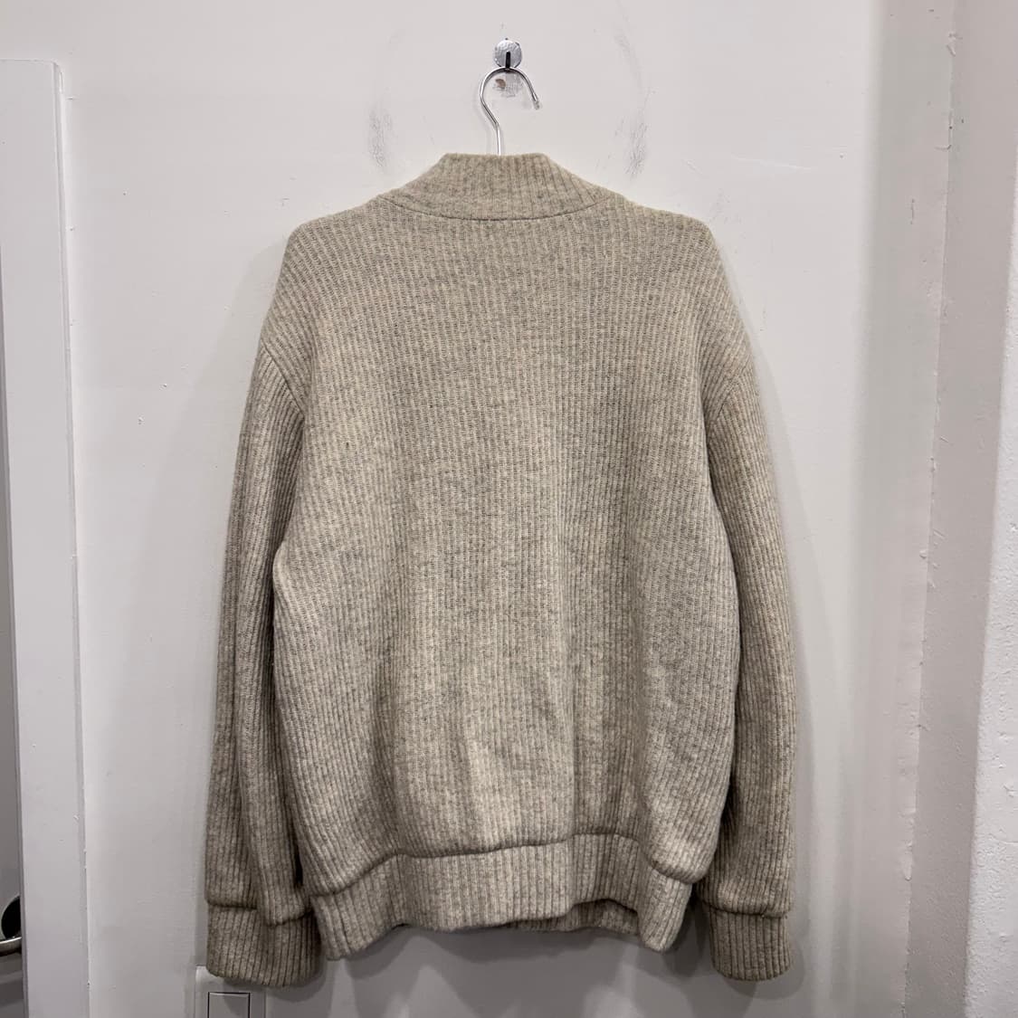 프랑코 페라로 스웨이드 패치 하이넥 니트 집업 상품이미지5