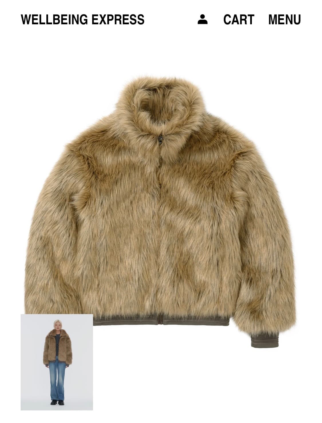 웰빙익스프레스 퍼자켓 카멜 s 상품이미지1