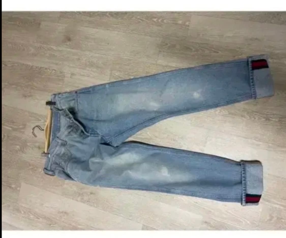구찌 밑단 웹 디테일 데님 청바지 33사이즈 30인치 상품이미지1
