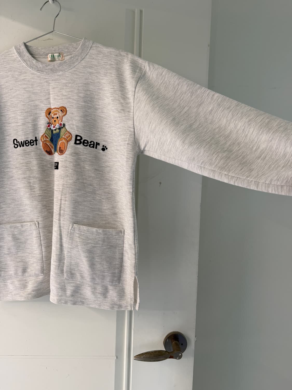일본빈티지 모리 곰돌이자수 스웻 맨투맨 상품이미지8