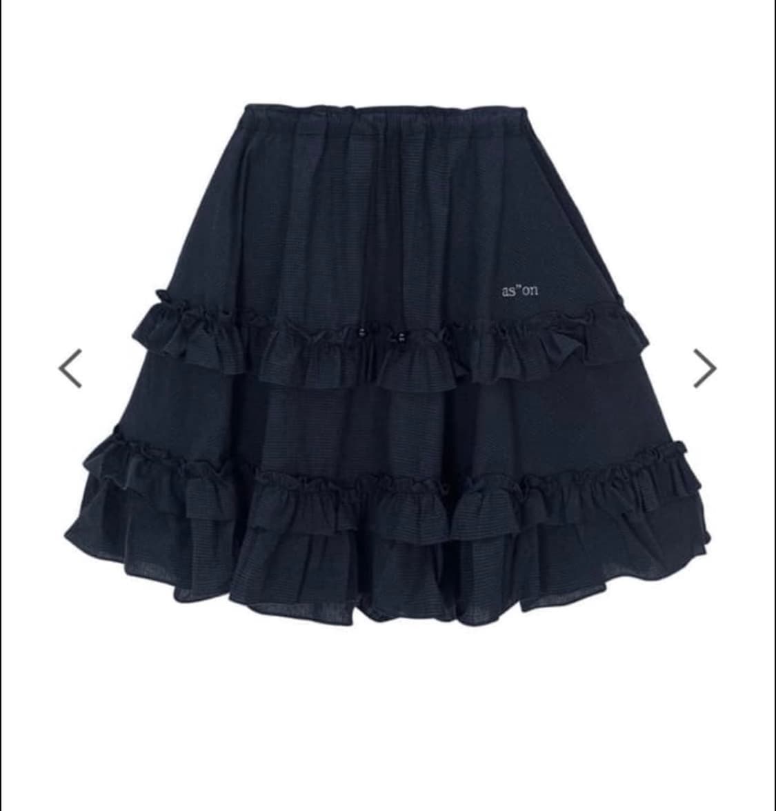 애즈온 체크 캉캉 미디 스커트 네이비 상품이미지1