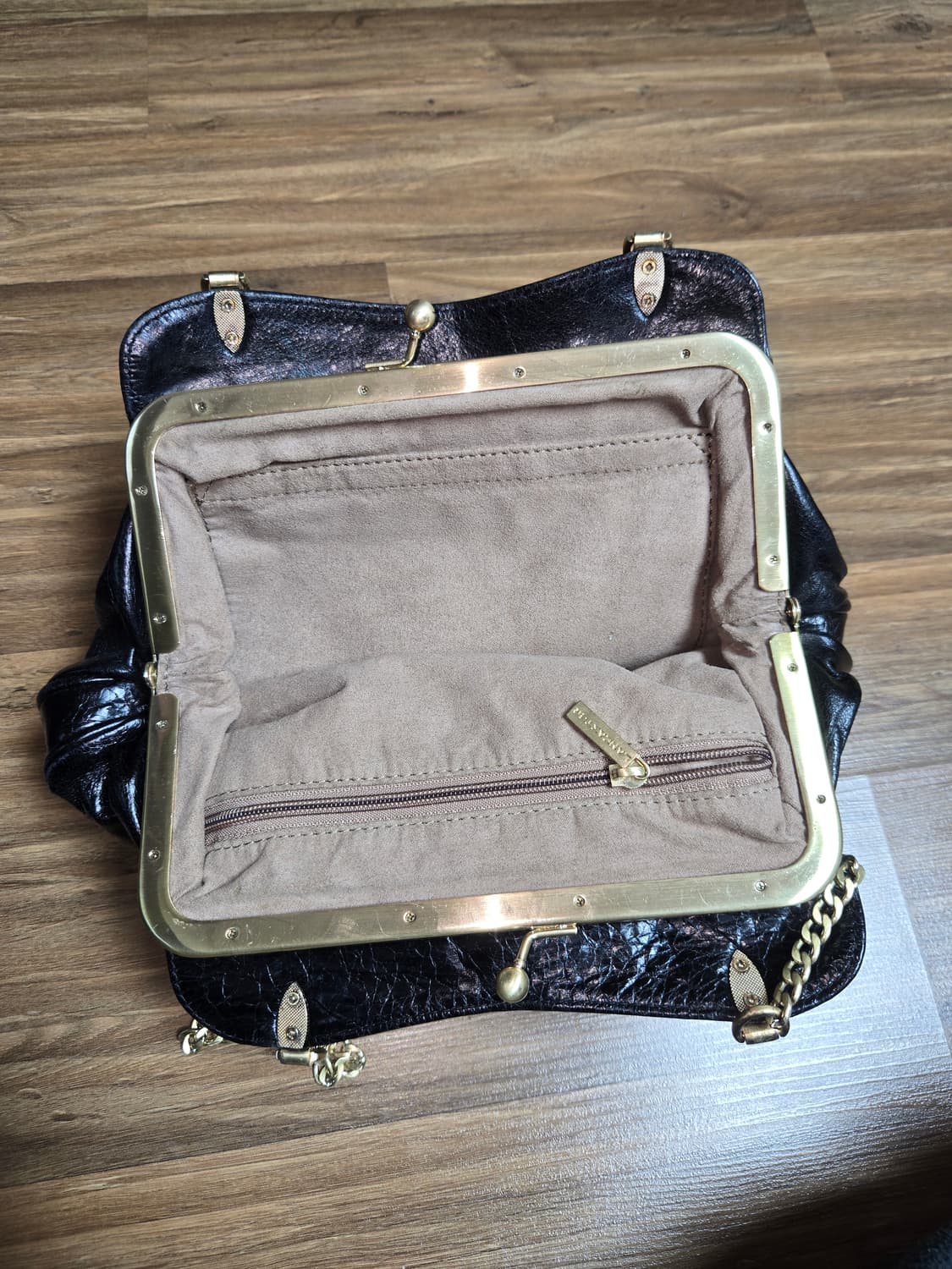 랑카스터 이네 베르니스 - 블랙 가죽 체인 숄더백 [정품] 상품이미지5