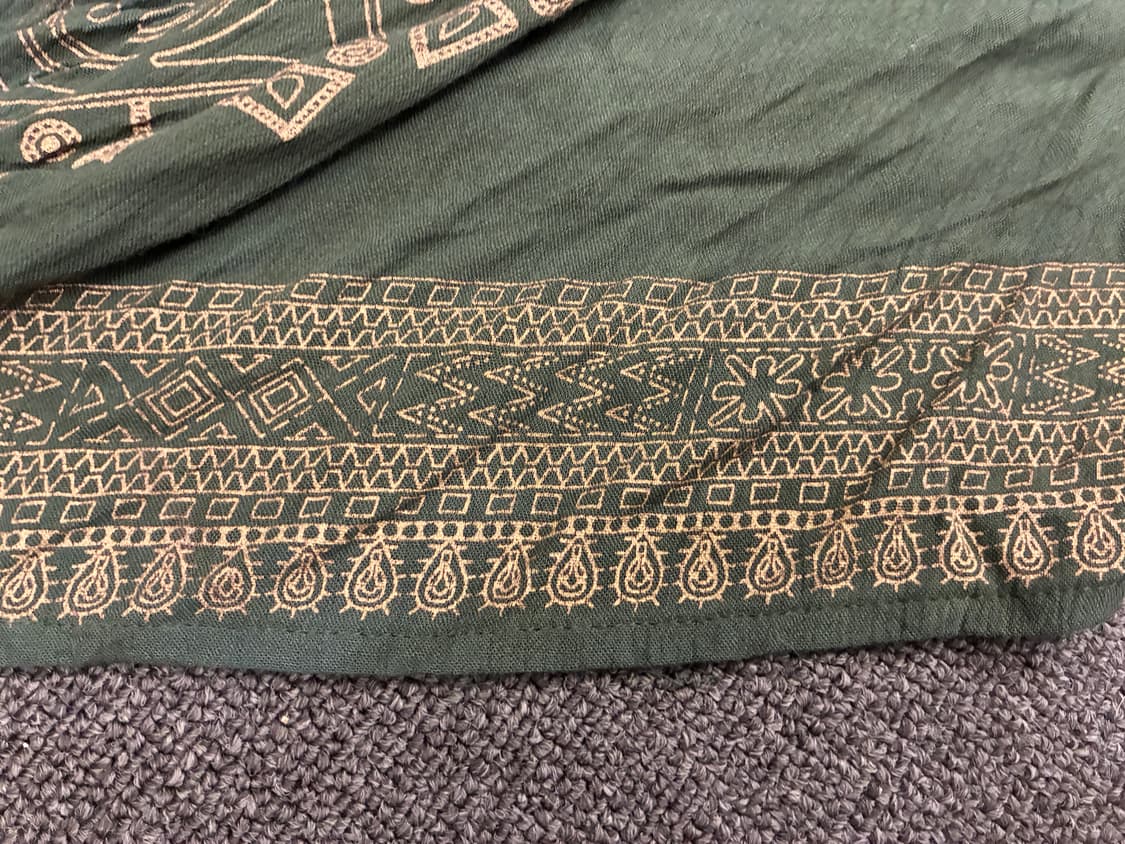 OS)Japanese vintage 여성 에스닉 언밸런스 미디 스커트 상품이미지5