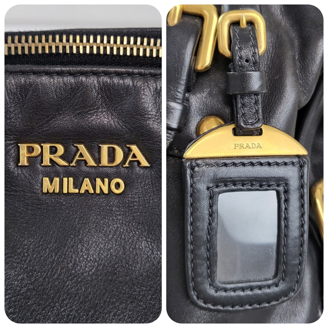 정품 프라다 블랙 카프스킨 투웨이백 상품이미지8