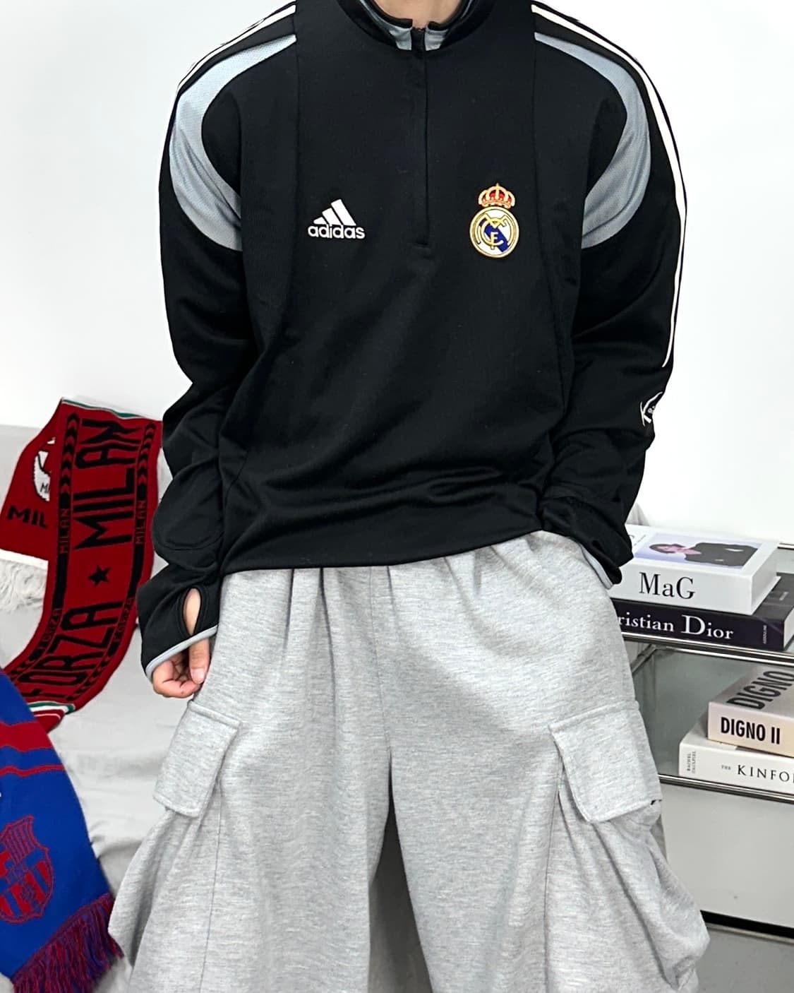 아디다스 04-05 레알 마드리드 반집업 트레이닝탑 XL 상품이미지2