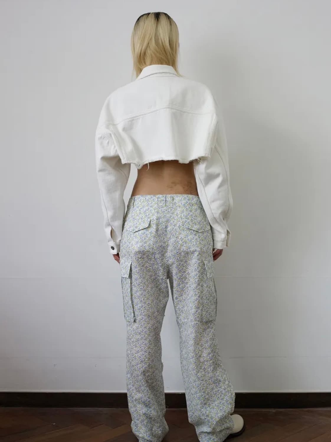 에스이오 화이트 데님 크롭 자켓 상품이미지2