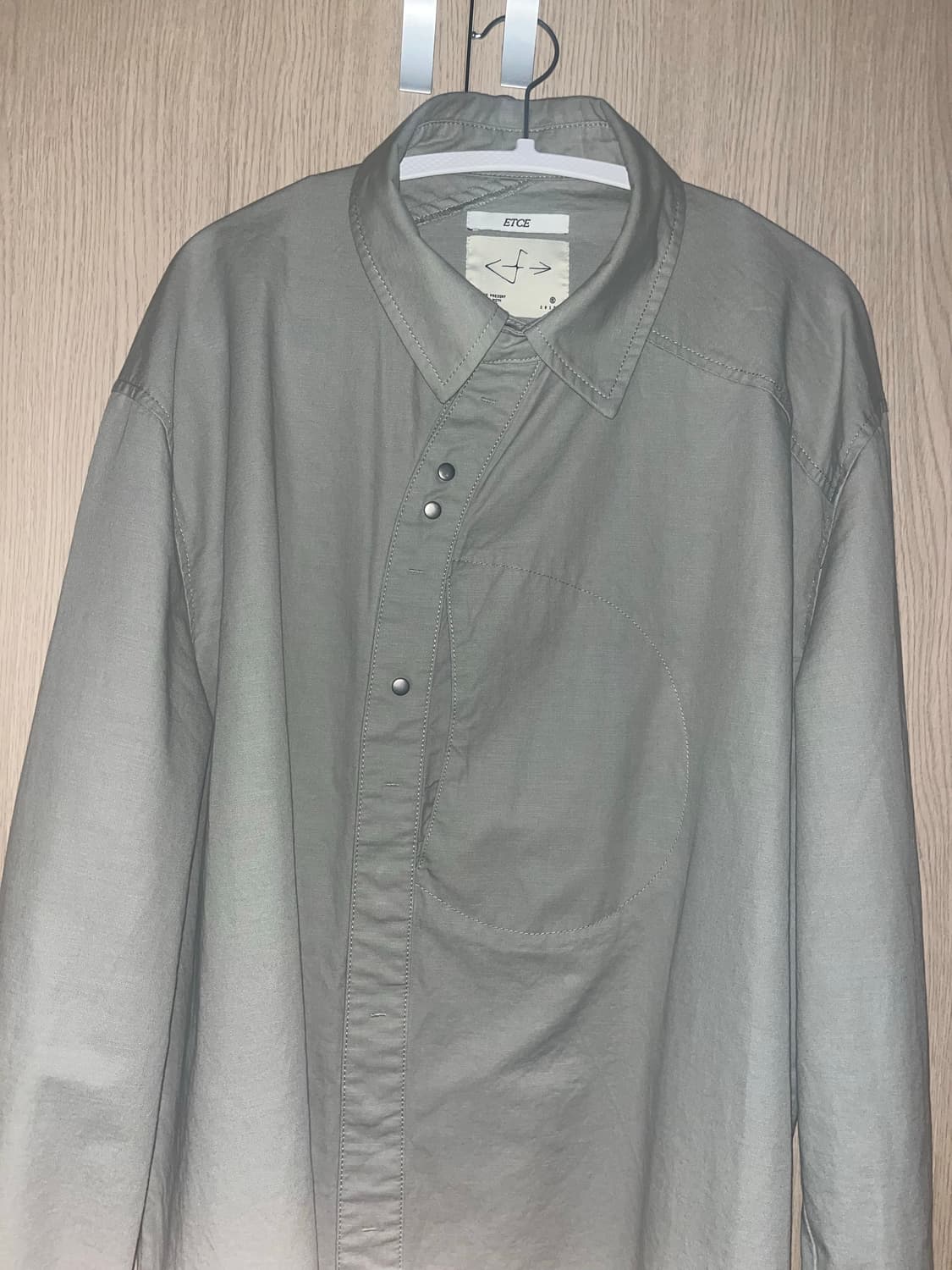  etce- CURVED COTTON SHIRTS (GRAY) 상품이미지6