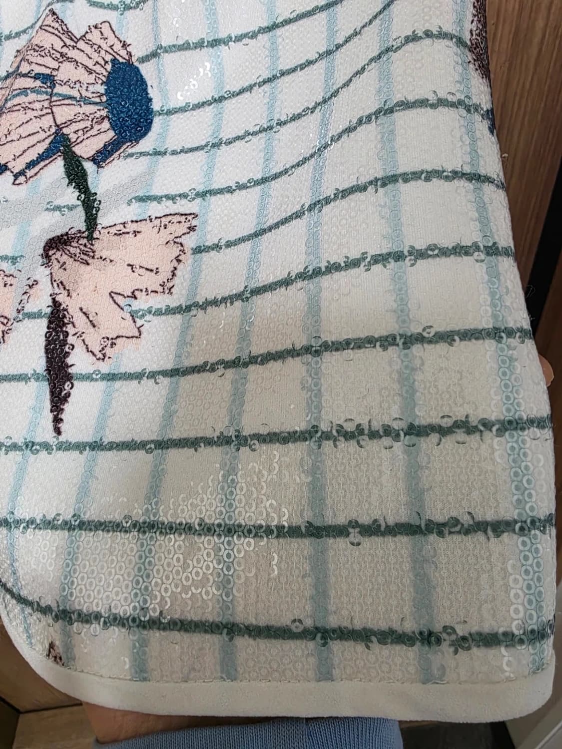 [새제품] 아돌포 도밍게즈 캡소매 스팽글 원피스 36 상품이미지5