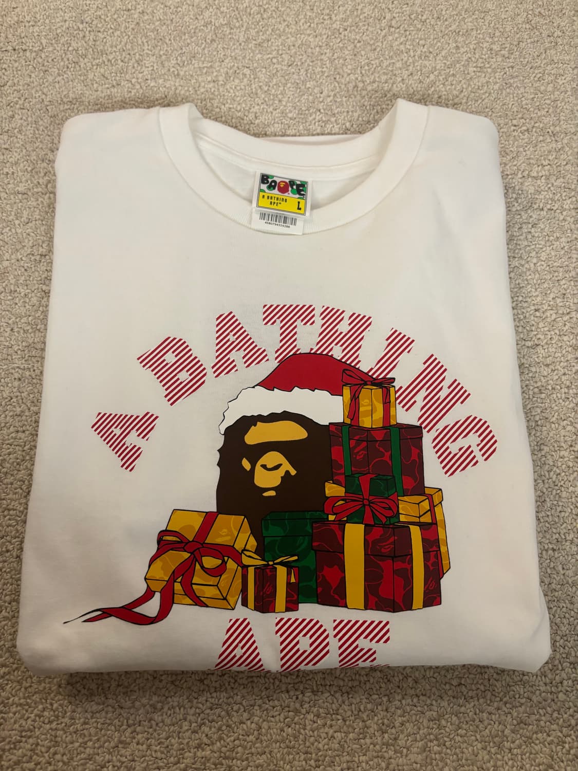 (새상품)Bape 베이프 프레젠트 박스 콜리지 티셔츠 상품이미지1