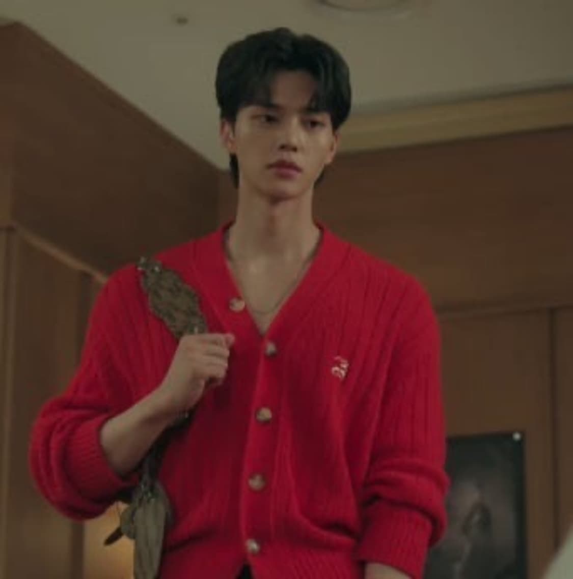 세터 파로 오버 사이즈 부클 가디건 버건디 레드 상품이미지3