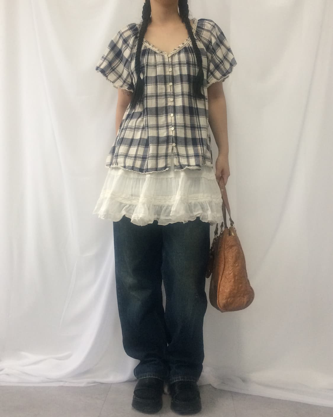 Check pattern blouse 상품이미지1