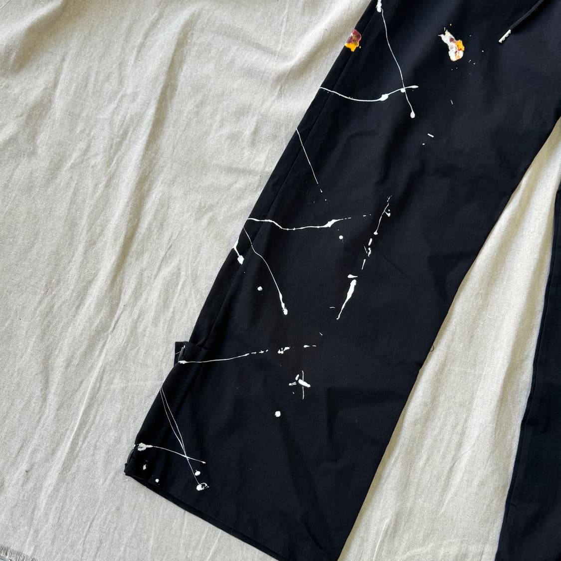 페인팅 코튼 밴딩 와이드팬츠 F 상품이미지4