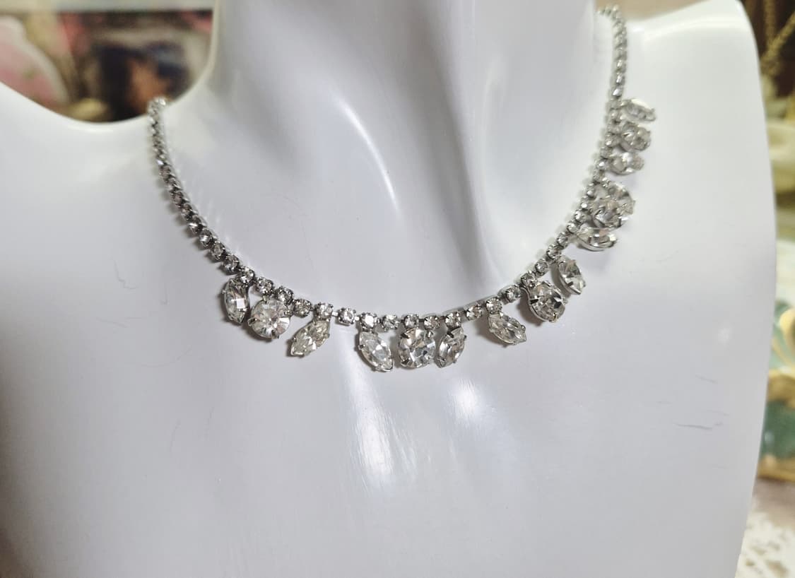 vintage) 1950s 빈티지 라인스톤 네크리스 상품이미지1