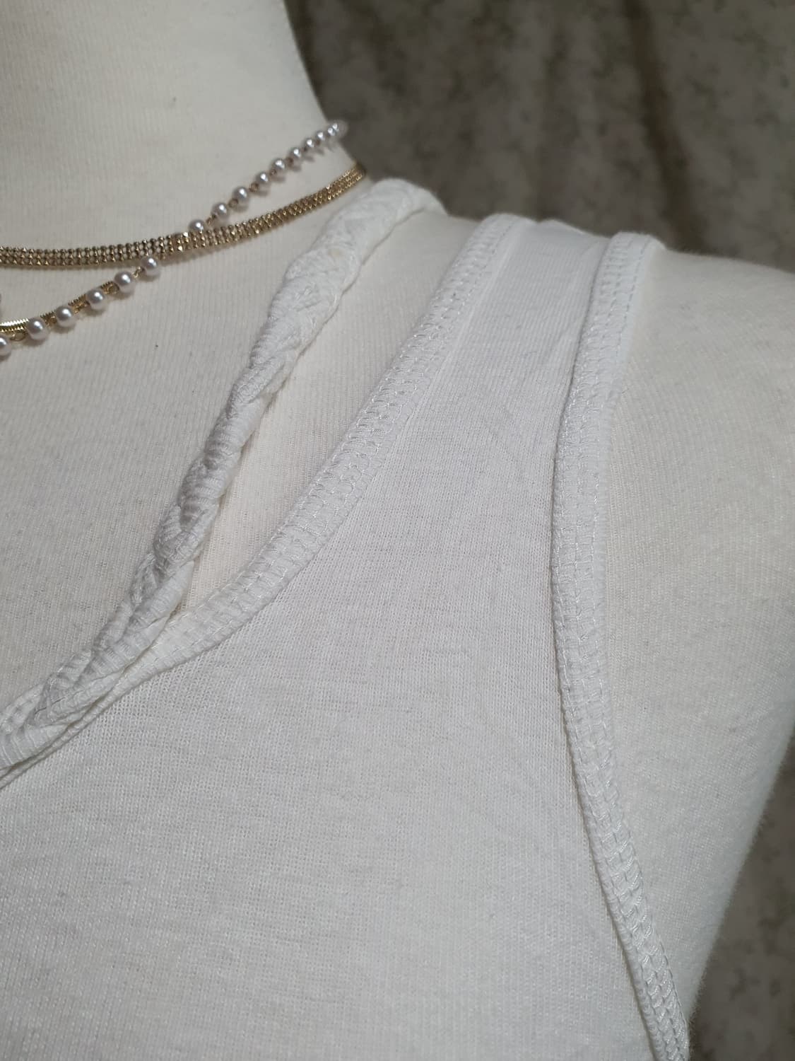 [빈티지] 화이트 끈 나시 긱시크 상품이미지3