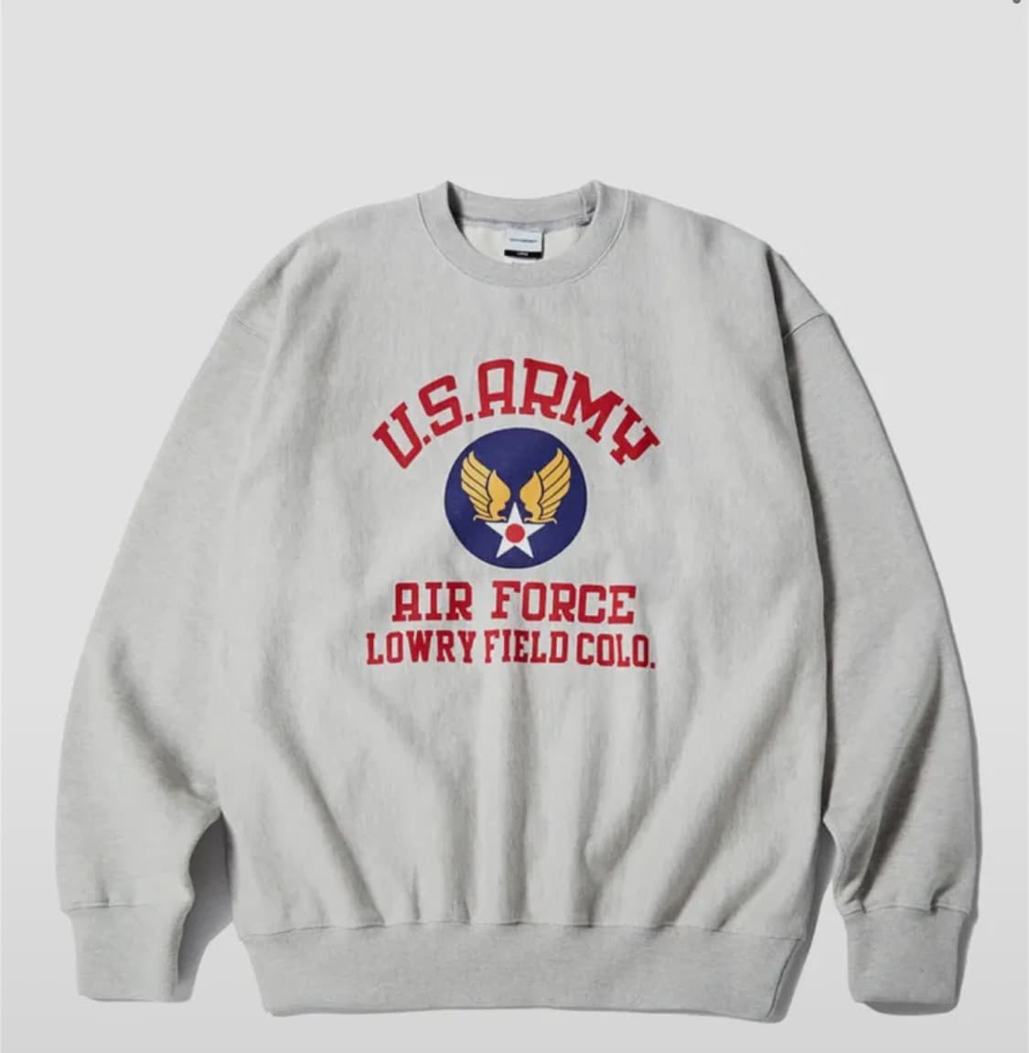 (L) 아웃스탠딩 U.S.ARMY 맨투맨 3% 멜란지 그레이 상품이미지1