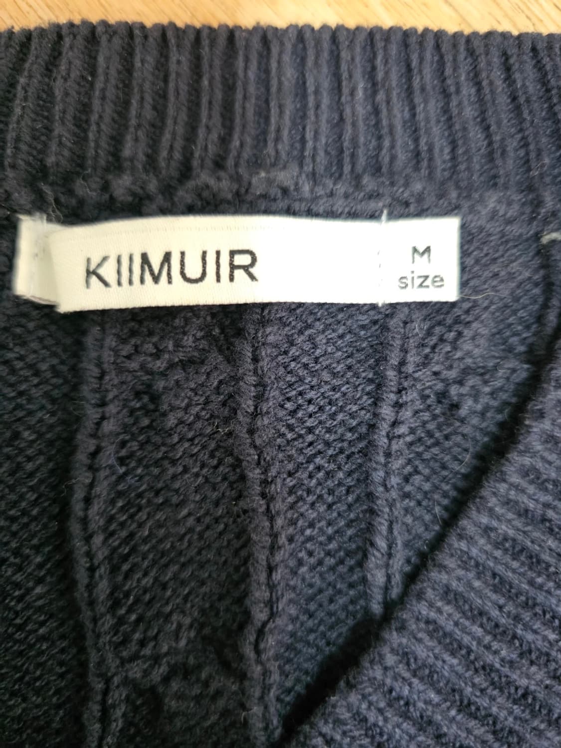 키뮤어 코튼 워셔블 브이넥 케이블 니트 M 상품이미지4