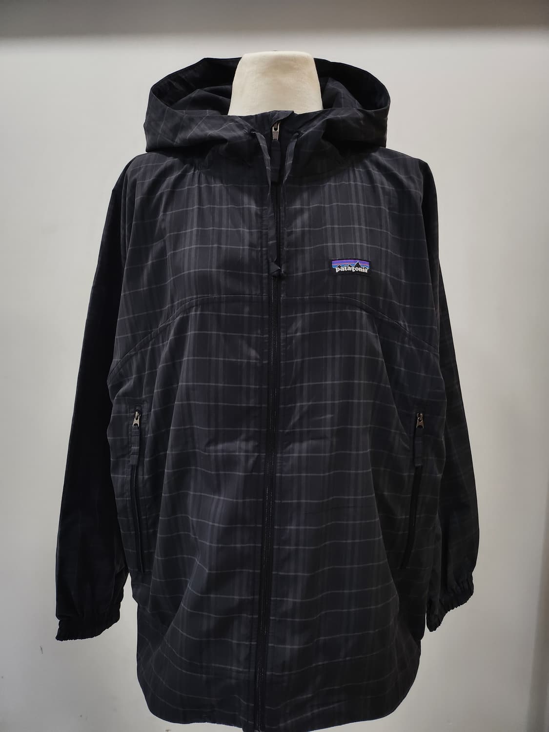 파타고니아 오버핏 체크 후드 바람막이 윈드자켓 M 상품이미지1