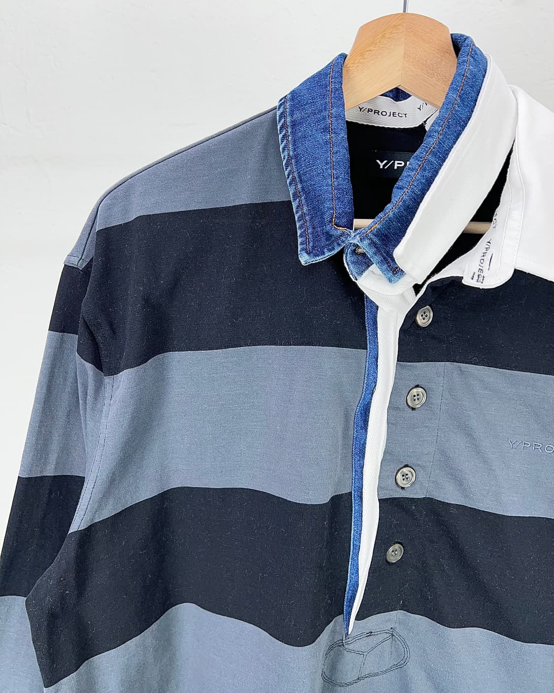 와이프로젝트 23ss 스트라이프 멀티 카라 럭비 폴로 셔츠  상품이미지3