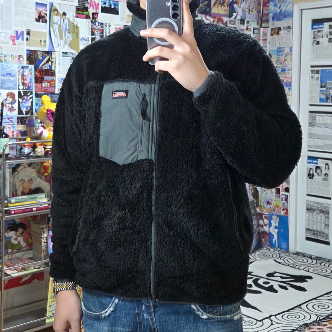 JPN 디키즈 포켓 블랙 후리스 집업 상품이미지2