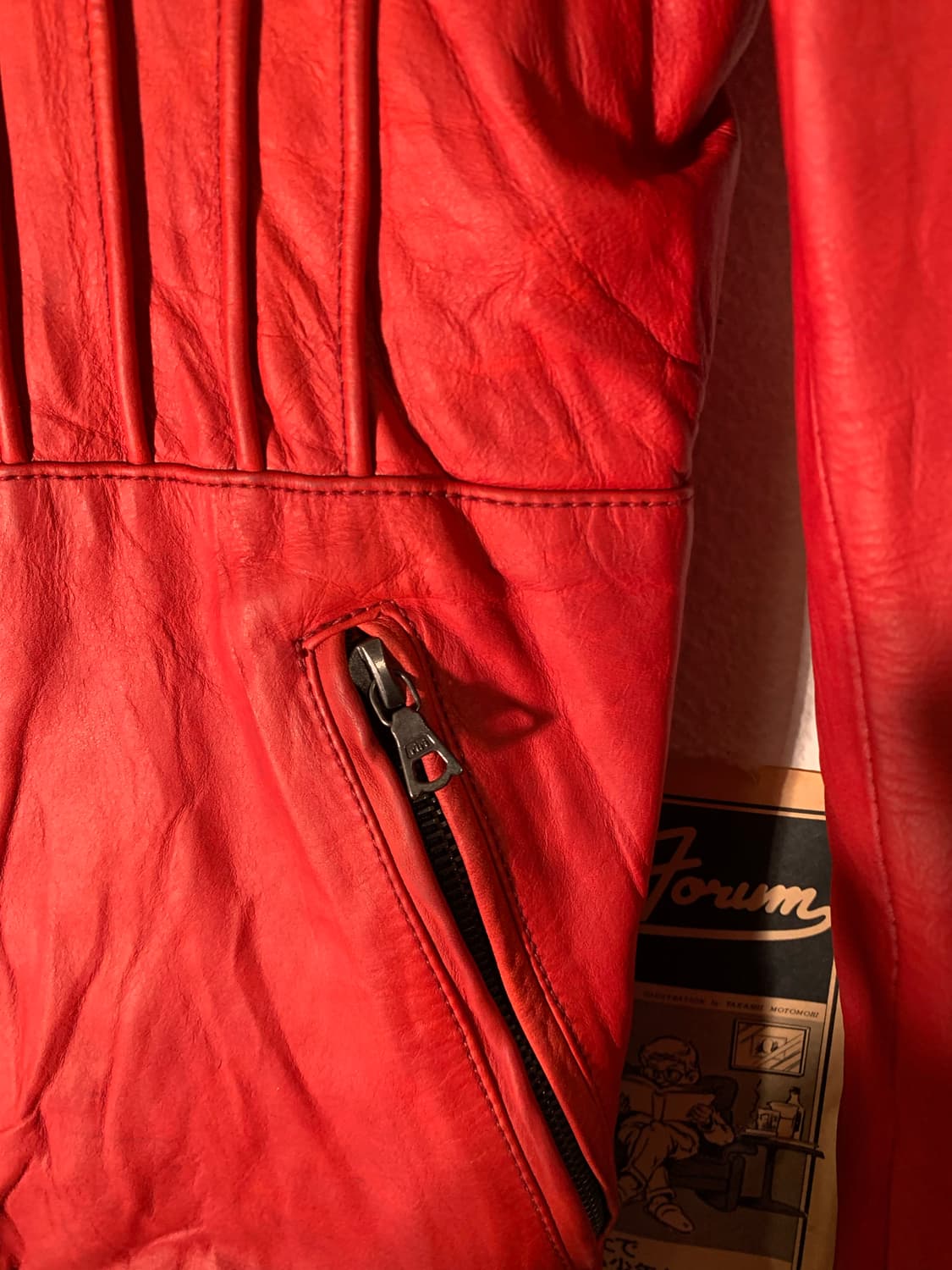 No id 레드 카우레더 자켓 상품이미지6
