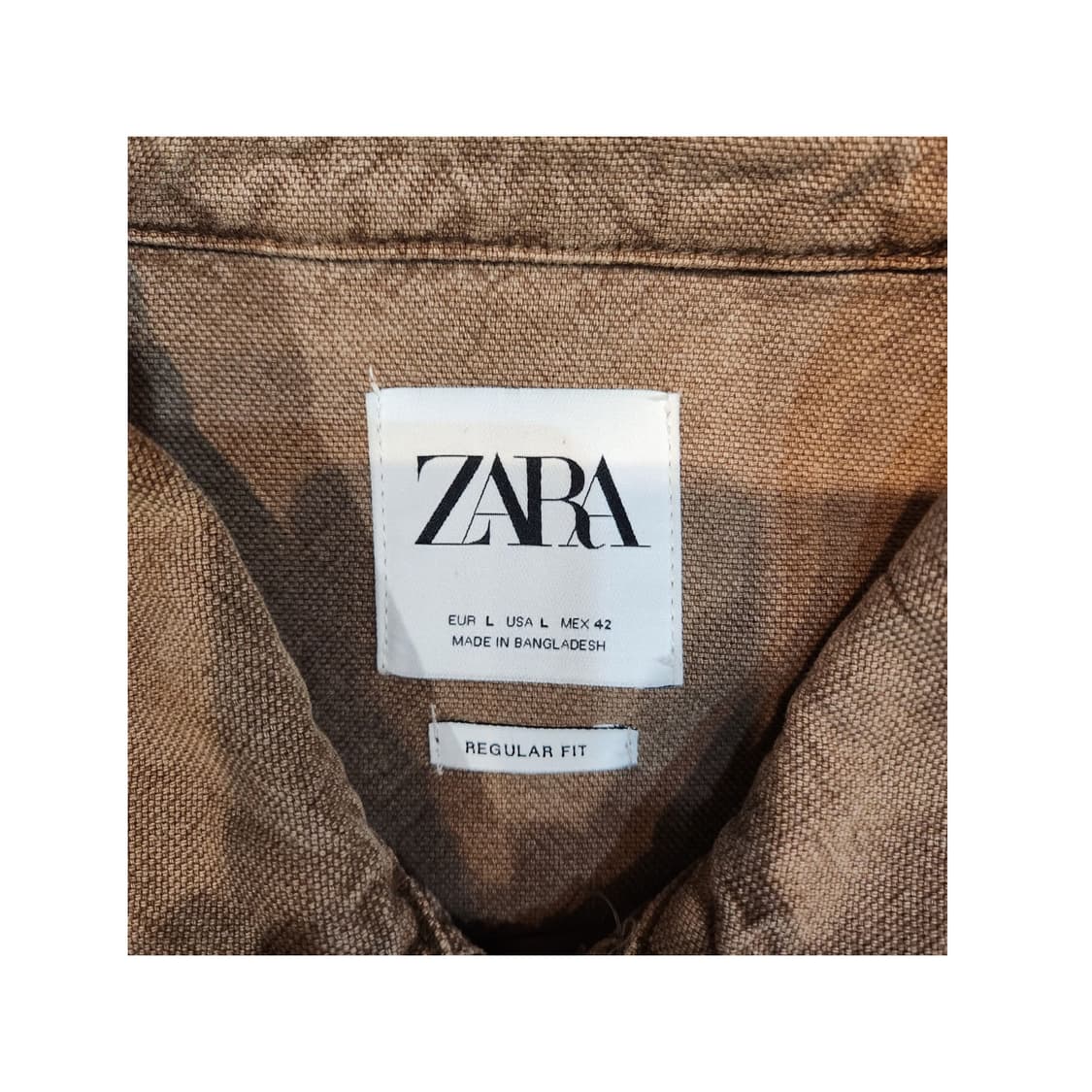 자라 워싱 코튼 집업 자켓 브라운 (L) 상품이미지2