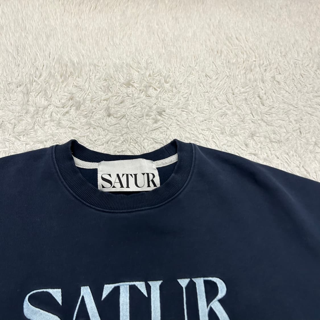 SATUR navy classic logo sweatshirt  상품이미지6