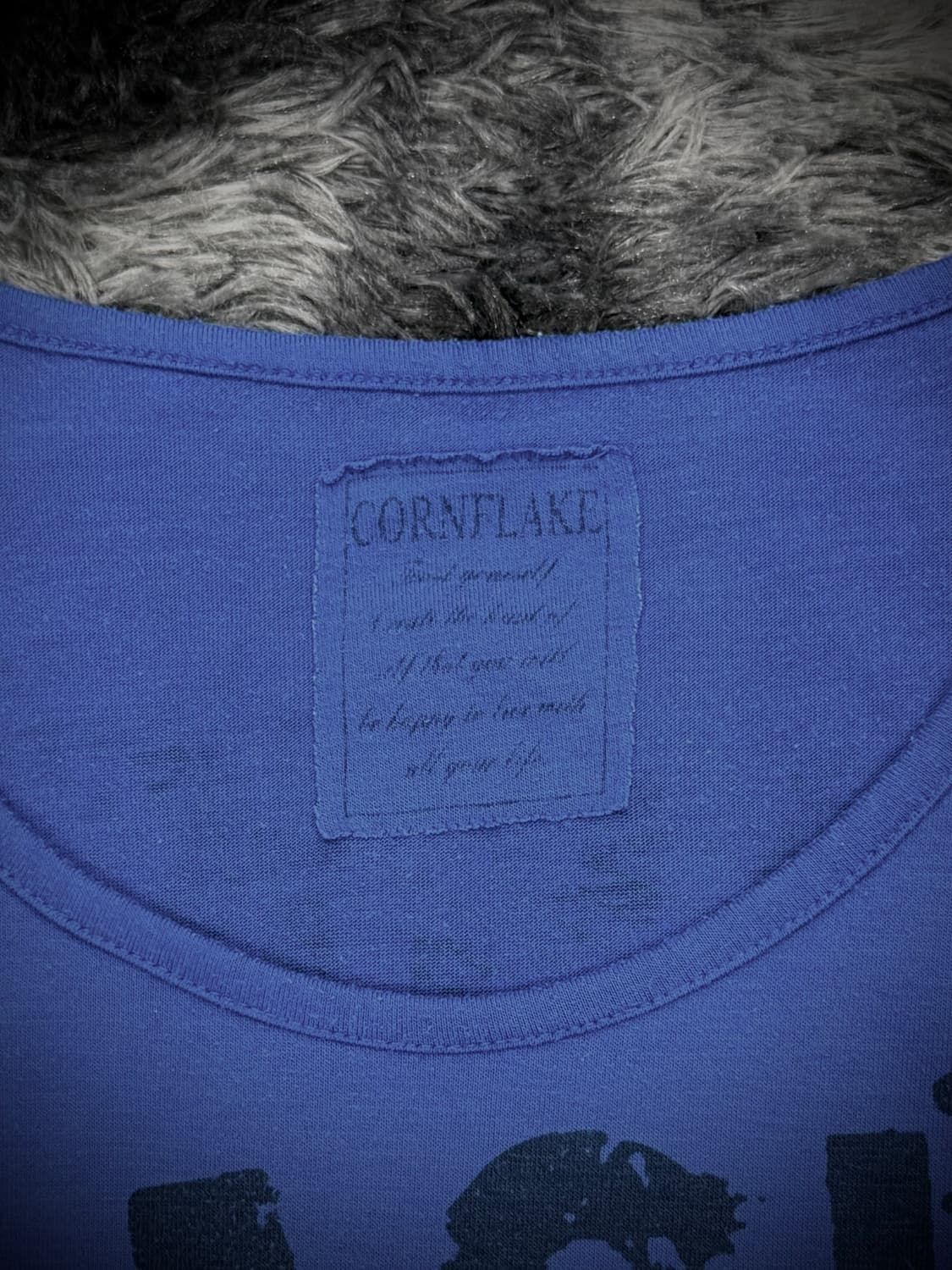 CORNFLAKE 블루 스컬&십자가 레이스 레터링 반팔 티셔츠 상품이미지9