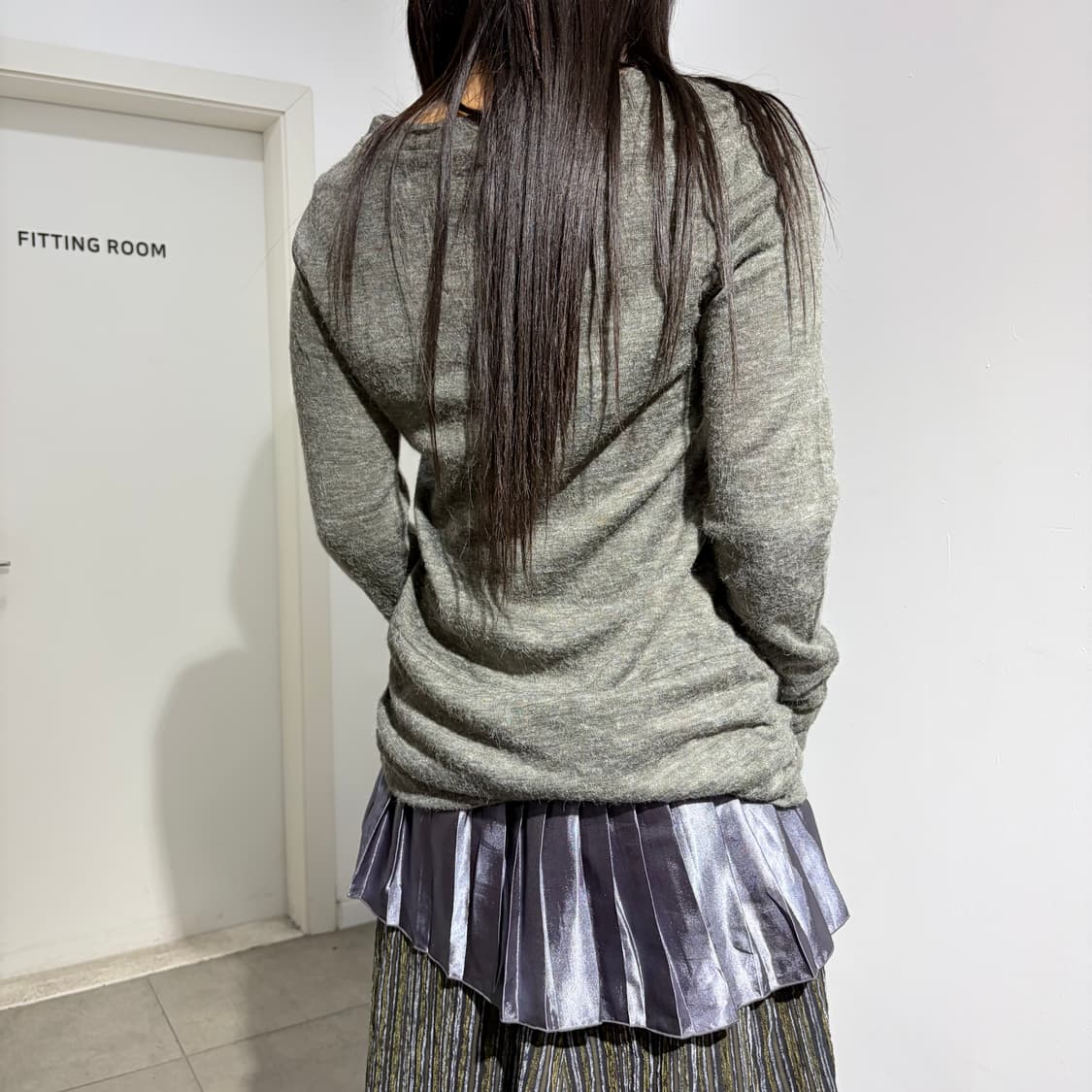 Beams boy 프릴 레이어드 그레이 니트 상품이미지4