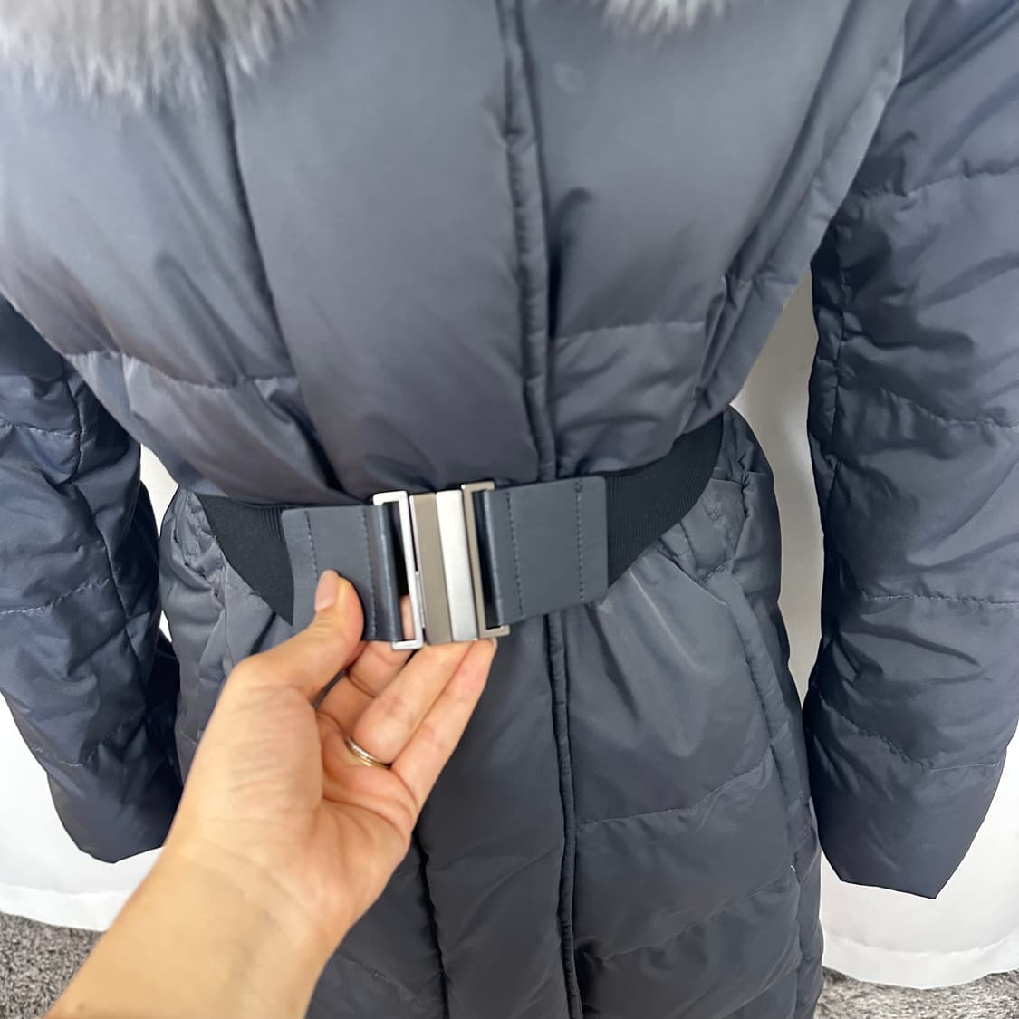 잇미샤 여자 폭스퍼 후드 롱패딩 44-66 상품이미지2