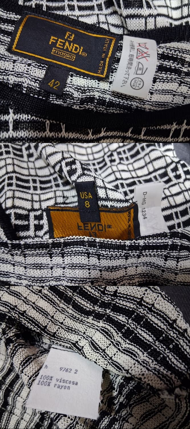 펜디 비스코스 레이욘니트  긴팔 티 검정 주카 여성55적당 FF로고 상품이미지8