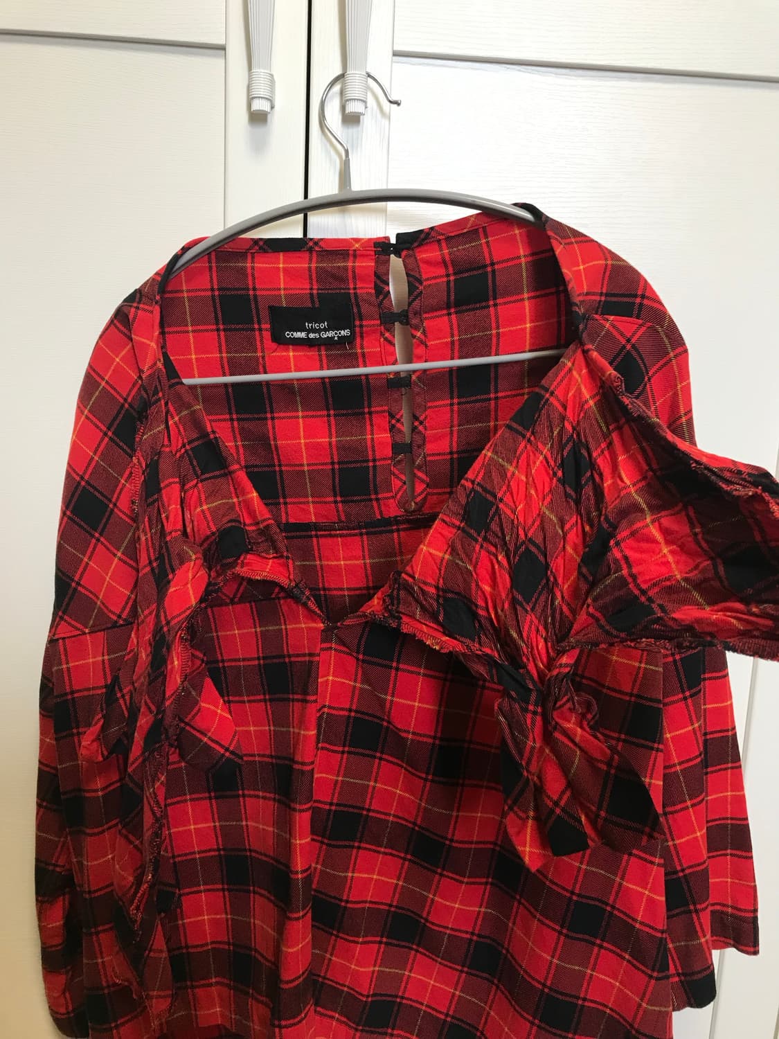 꼼데가르송 체크 리본 탑 상품이미지6