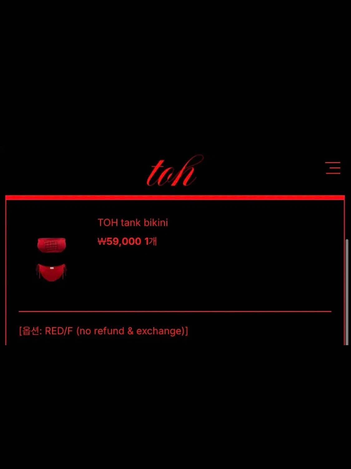 Toh 탱크 비키니 레드 상품이미지2