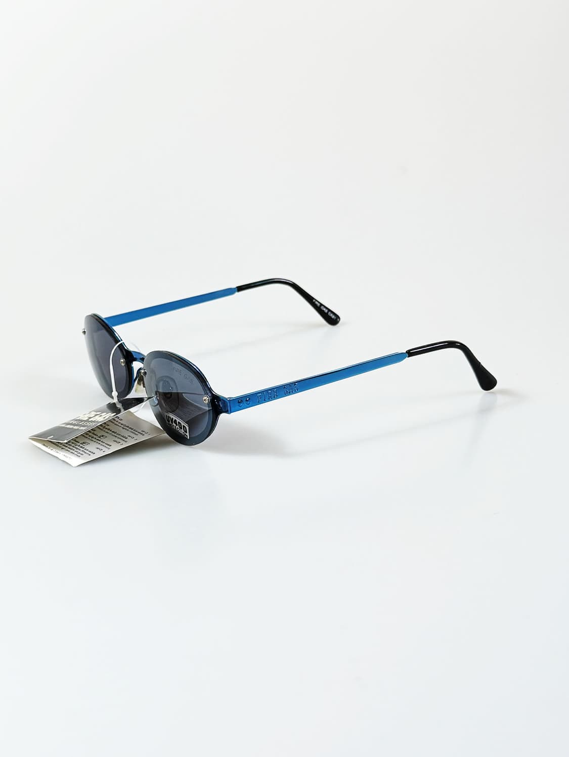 90s FIRE GAS 무테 오벌 블루메탈 프레임 빈티지 선글라스 상품이미지3