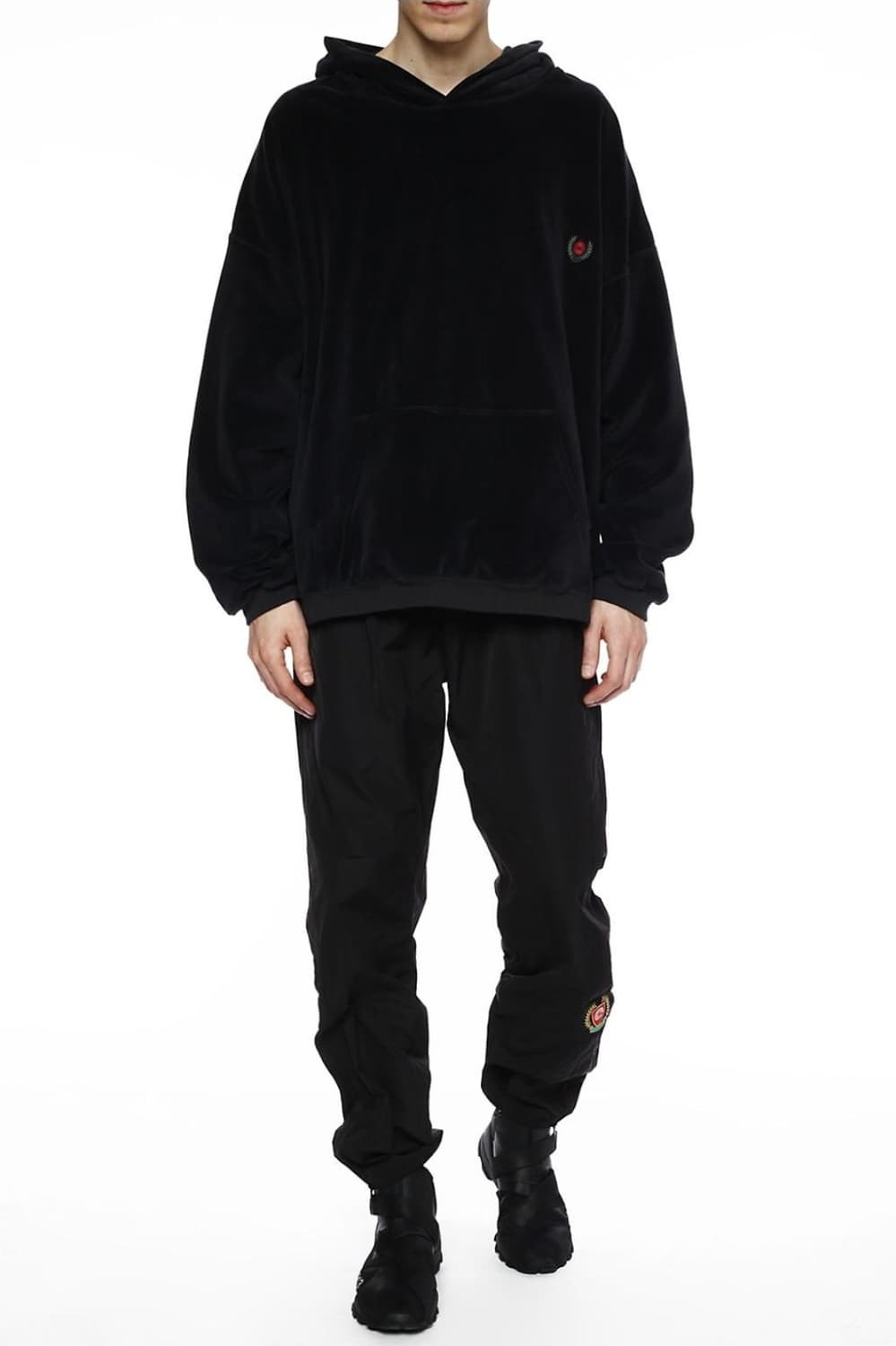 이지 YEEZY 시즌 5 크레스트 로고 벨벳 후드 m 정품 상품이미지8