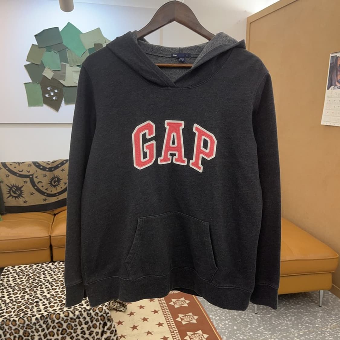 갭 올드스쿨 빈티지 핑크로고 약기모 후드티 L C09434 상품이미지3